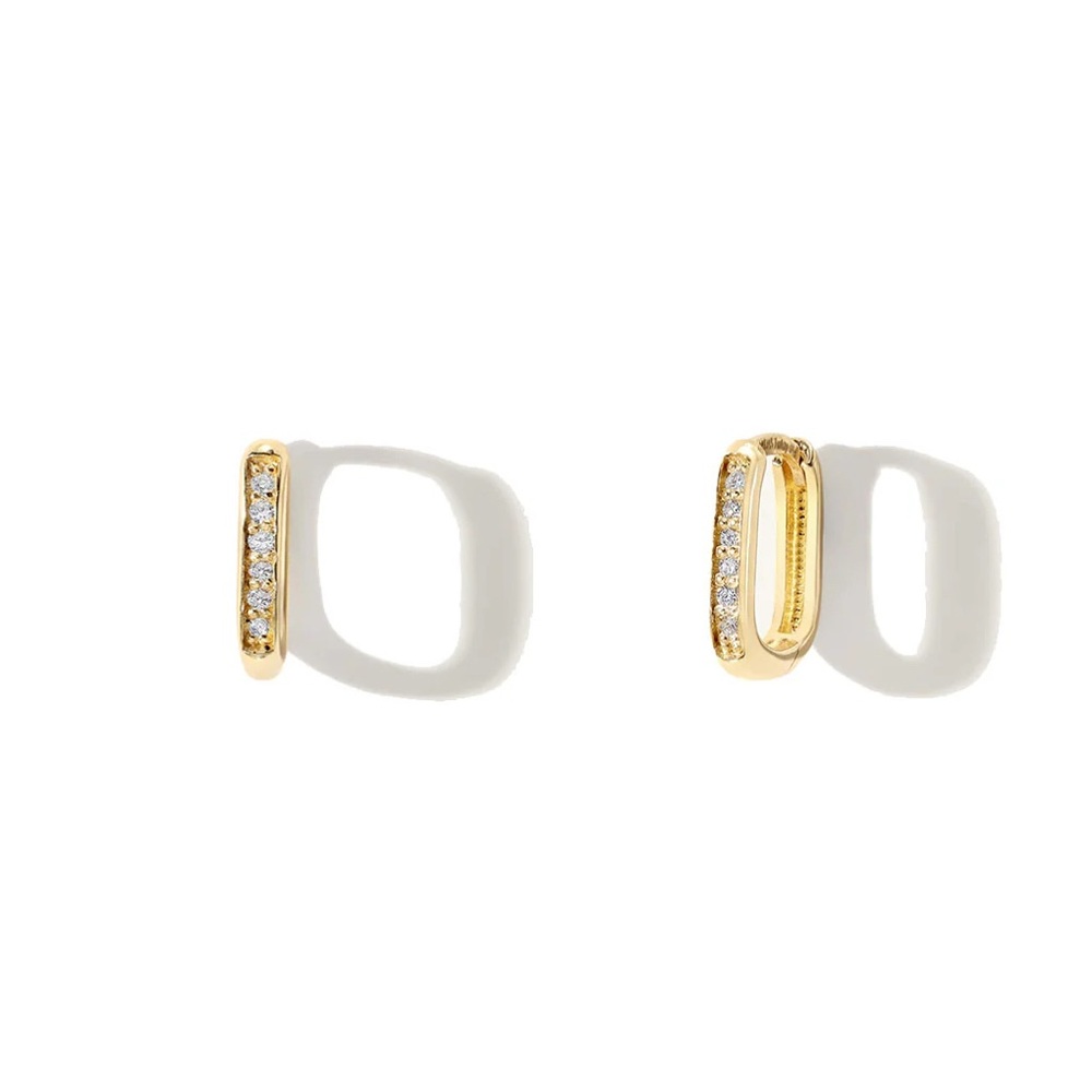 Zahava Gold and Diamond Channel set Earrings